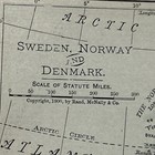 Rand  Mcnally   Co Antique 1900 Map Of Sweden  Norway   Denmark 7x6