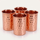 Pure Copper Tumblers For Drinking     Set Of 4 Ayurvedic Copper Cups     312 Ml  11