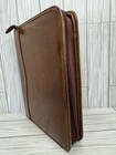 Day-timer Brown Leather Zip Around 7 Ring Binder Organizer Planner