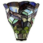  Tiffani Style-stained 7 75  Glass Tulip Shape Lampshade Vintage