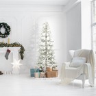 Open Box - 6ft Pre-lit Sparse Pine Flocked Artificial Holiday Christmas Tree