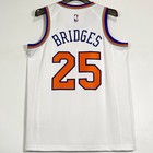 Mikal Bridges  25 New York Knicks Heat Pressed Basketball Jersey White S-2xl