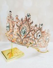 Princess Tiara  Rose Gold Wedding Tiara  Pageant Crown  Crystal Bridal Hairpiece