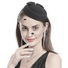 Small Fascinator Hats Pillbox Derby Hat With Veil For Women Tea Party Bridal    