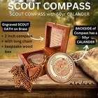 Scout Compass Gift Boys - Engraved Oath 2 Inch  Antique Brass 