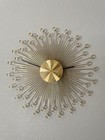 Vintage Mid Century Modern Sunburst Clock     Gold     Retro Starburst Style