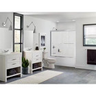 60 X 57  Five Piece Glue Up Bath Tub Surround System High Gloss White Self Drain