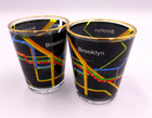 Lot Of 2 Nyc Subway Map Brooklyn Shot Glass New York City Mta Transit