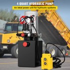 4 Quart Double Acting Hydraulic Pump Dc 12v Dump Trailer Power Unit Pack 22mpa