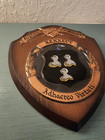 Vintage Kennedy Family Coat Of Arms From Dublin  Ireland-wood Plaque W leather  