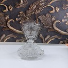 Vintage Cut Crystal Perfume Bottle With Stopper   Heavy Pressed Glass Vanity