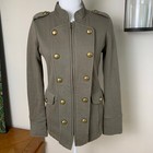 Hurley Size S Full Zip Military Style Jacket Army Olive Green Knit Soft Outdoor