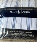 New Ralph Lauren Full Flat Sheet Village Stripe Dust Ruffle Bed Skirt