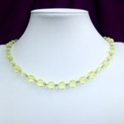 Vaseline Uranium Glass Necklace Vintage Glass Czech Beads Art Deco Style