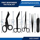 17 Pieces First Responder Tactical Kit Shears Emt scissors Combo Pack W holster