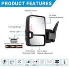 Sanooer Power Heated Switchback Tow Mirror For 14-19 Chevy Silverado Gmc Sierra