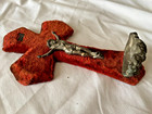 Antique French Sml Napoleon Iii Red Velvet Holy Water Font Benitier C1880 7 