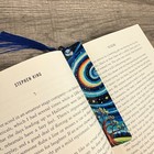 Vibrant Metal Bookmark - Abstract Night Tree Design - 4 72 X 1 26 X 0 025 In  