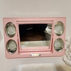 Vintage Bercy Pink Makeup Mirror Go Lightly Lighted Portable With Case In Box
