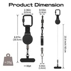 Lanjiesh Retractable Anti-theft Phone Tether  Steel Cable 8 07inch  Black