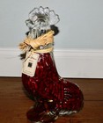 Vntg  Art For Table Glass Rooster Infused 3 Chili Vinegar Peppers Bottle Decor