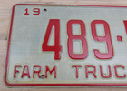 Vintage Original 1970 North Carolina Farm Truck License Plate Tag  489-r