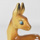 Vintage Christmas Deer Figure Big Blue Eyes Plastic Carved Style Bambi Decor