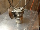 Antique Justrite Xray Brass Carbide Miner s Lamp Nickel Missing Cap Braces