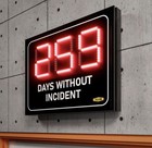 Yellow Safety Days Without Incident Led Digital Scoreboard Sign 11x15 Open Box