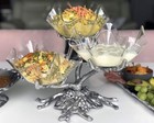 Arthur Court Designs Aluminum Grape Acrylic Bowls 3-tiered Stand