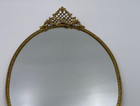 Vintage Matson Ormolu Floral Gold Tone Trim Oval Vanity Dresser Mirror