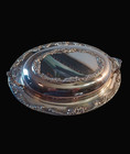 Vintage Wallace Georgian Baroque Silverplate Casserole 3-pc Set Glasbake Insert