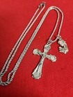 Stainless Steel Catholic Crucifix Cross Pendant And Medal With 30 chian  Italy 