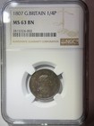 1807 Farthing Great Britain  George Iii  Ngc Ms-63 Bn Choice Uncirculated