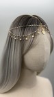 Boho Gold-tone Head Chain Crystal Coin Headpiece Festival Hair Jewelry Wedding