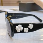 Chanel Women s Casual Holiday Round Flower Black Frame Sunglasses 56-16-130