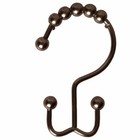 Oil Rubbed Bronze Metal Double Glide Shower Curtain Hooks  Set Of 12  Heavy Duty