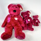 Vtg Ty Valentina Bear Three Size Lot- Large 21     Buddy 14      Baby 8    With Tags