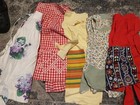 5 Pcs Vintage Half Aprons Mcm Flowers Checkered Embroidered