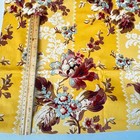 Vtg Moda Fabric Cotton Yellow French Country Roses Faux Lace 2 5 Yards Chintz