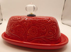 Dolly Parton Red Poppy Farmhouse Stoneware Butter Dish
