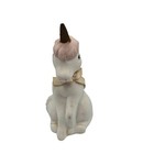Vintage 1990s Hand Painted Porcelain Unicorn Figurine Rainbow Mane Doe Eyes