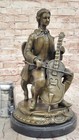 Large Size Man Playing Music Statue With Musical Instruments Cello Player Bronze