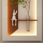 Adjustable 3-color Led Sandstone Wall Decor W simulated Plants  3d Art Sculpture