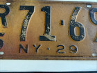 Vtg Nyc Peddler Plate-pushcart Exp 1972 And Antique Ny State 1929 Plate