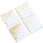100 Pk Napkins - 4 Assorted Designs - 3-ply Cocktail Napkins Folded 5 X 5 Gold