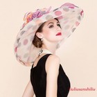 New Women s Kentucky Derby Church Wedding Noble Dress Hat Organza Feather Hat