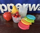 Tupperware 4oz   120ml Snack Cup Set Of 4 Pink Green Yellow Blue Seal New