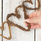 Set Of 2 Natural Grapevine Heart 5 Foot Long Each Chain Garlands