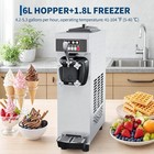 Single Flavor Commercial Soft Serve Ice Cream Maker 5 3 Gal h 1350w Auto Clean